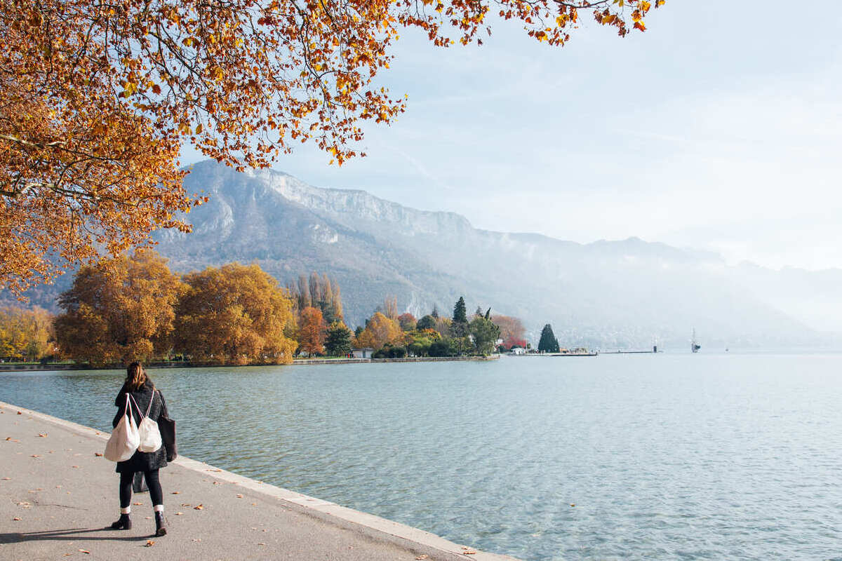 Lake Annecy In The Fall, France