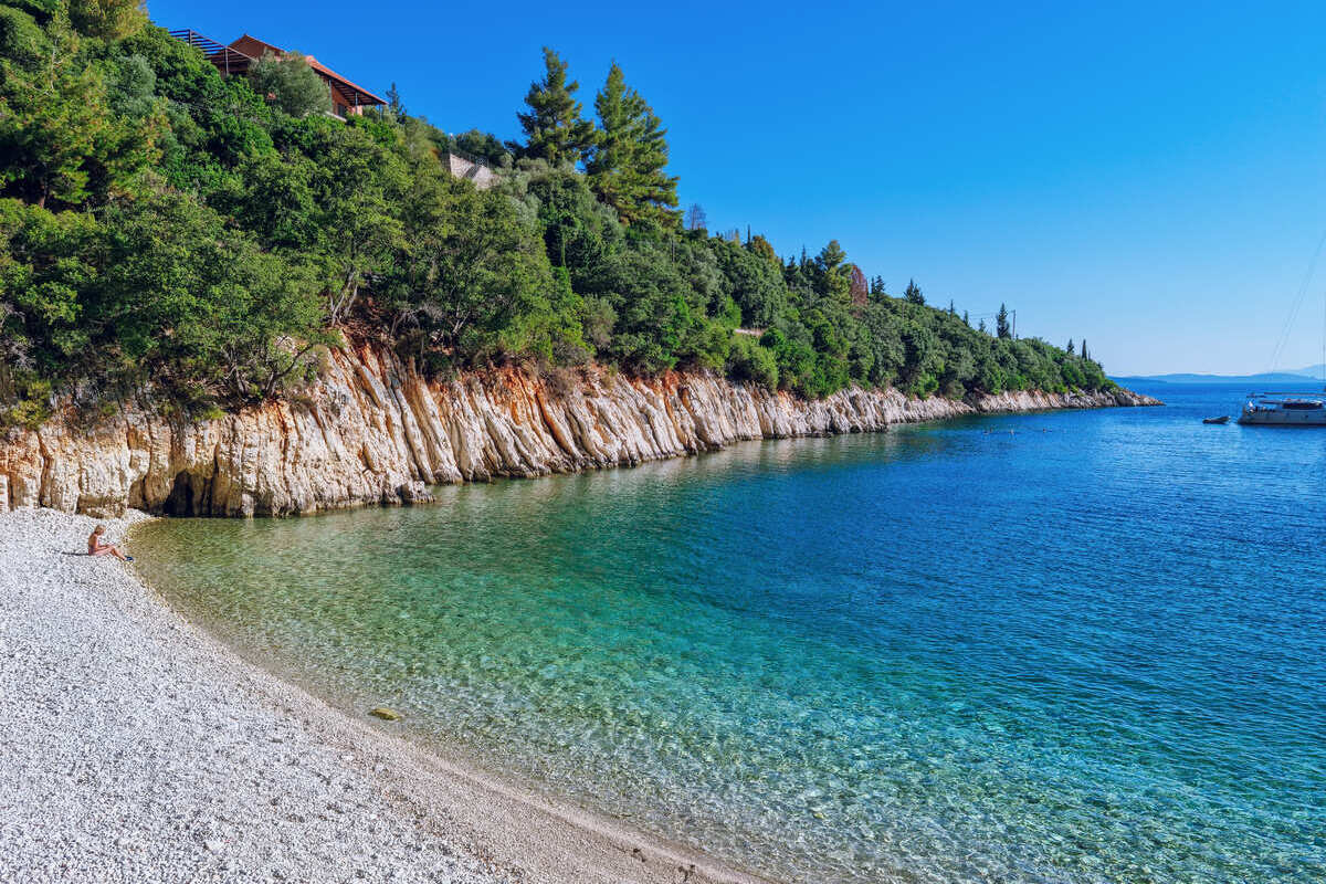 Pebbly Beach In Ithaca, Greece