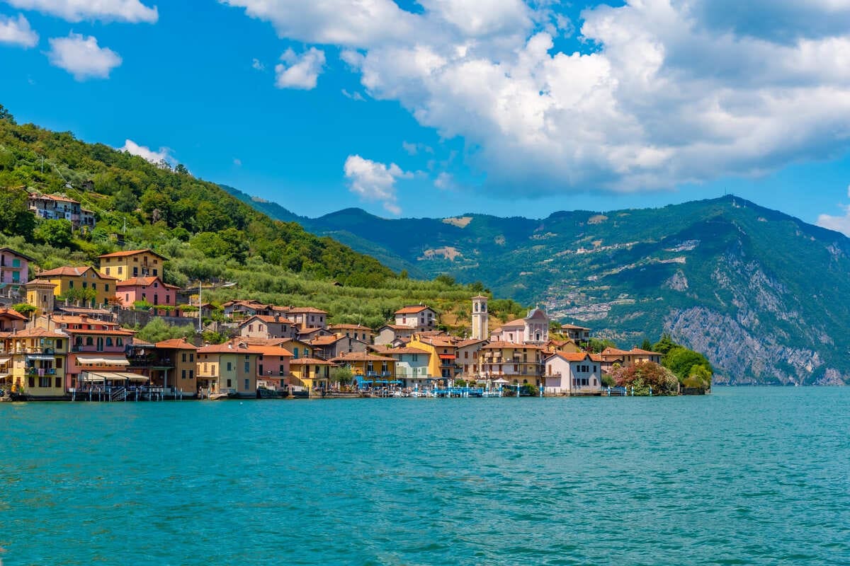 Picturesque View Of A Village On Monte Isola, Iseo Lake, Italy