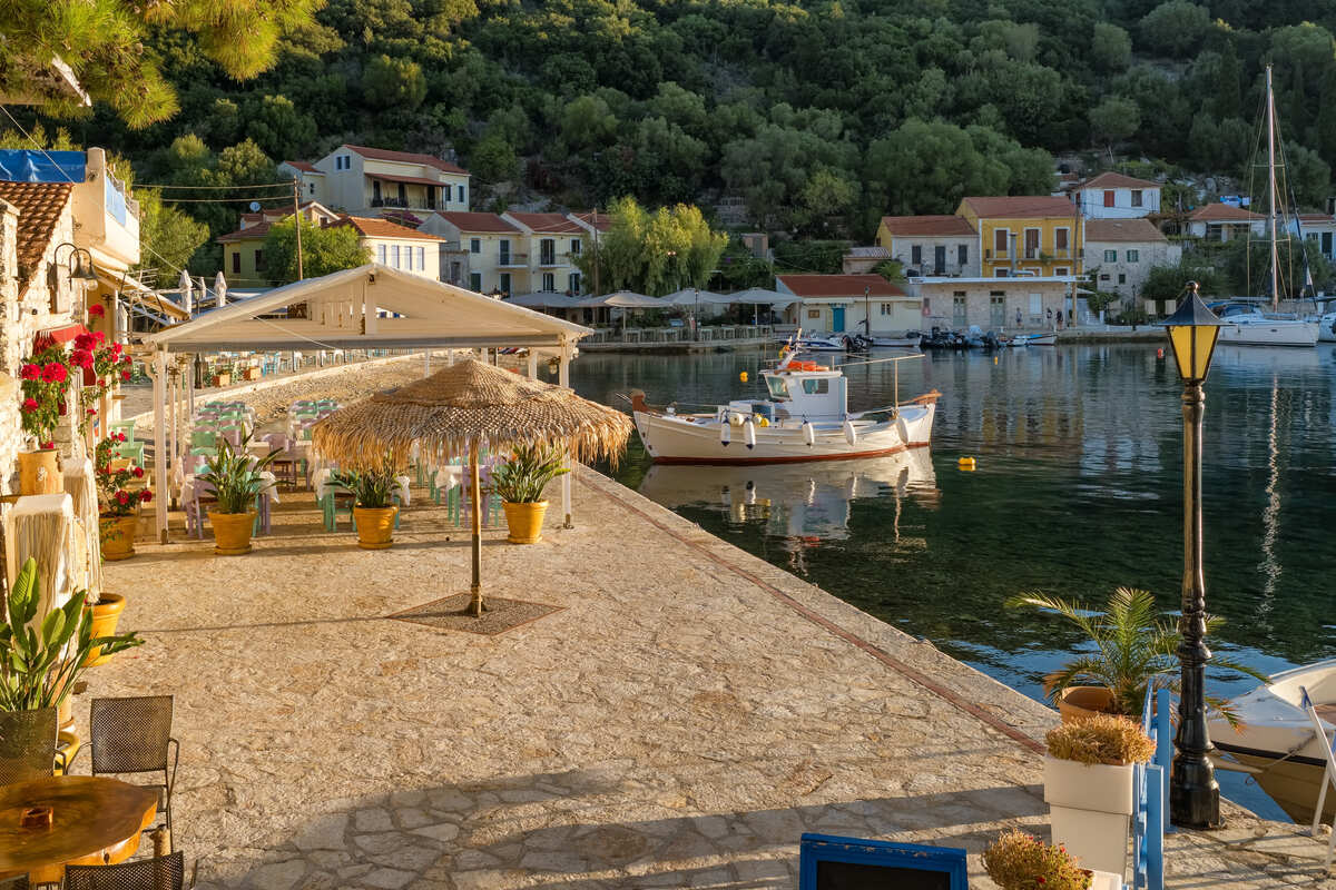 Quaint Coastal Town In Ithaca, Greece