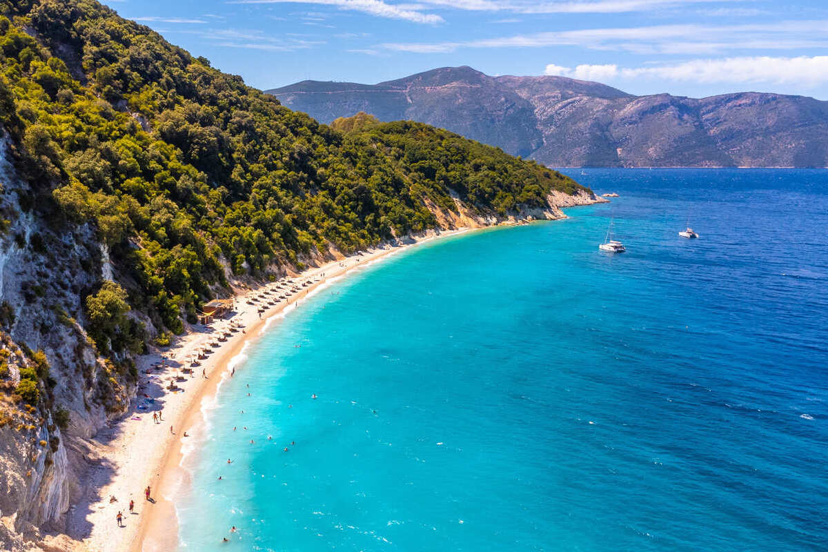 Turquoise Seas In Ithaca, Greece