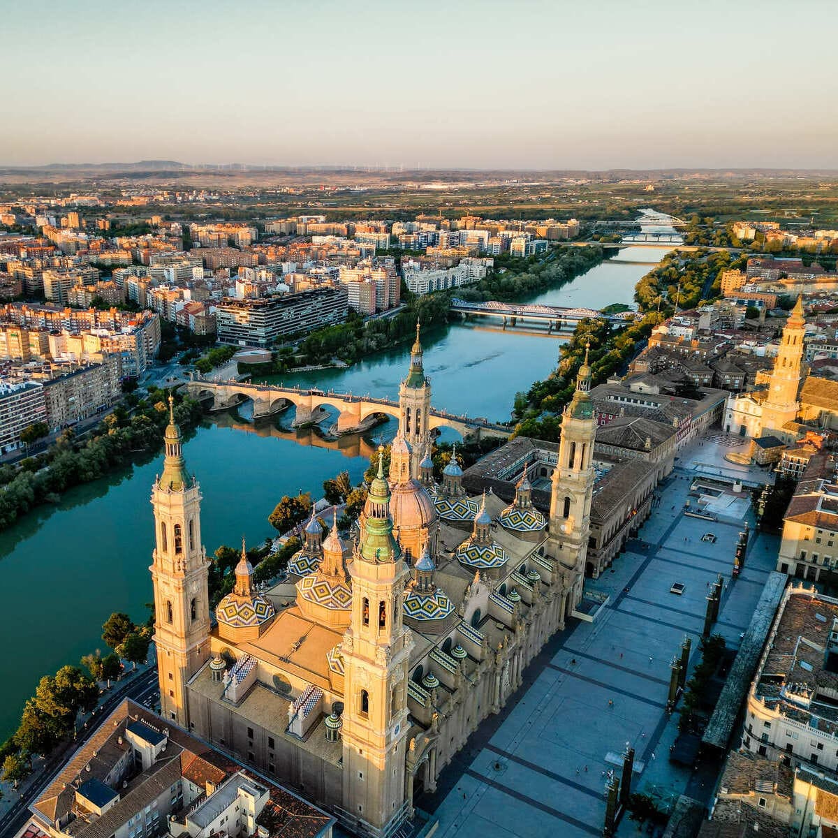 Aerial View Of Central Zaragoza, Spain