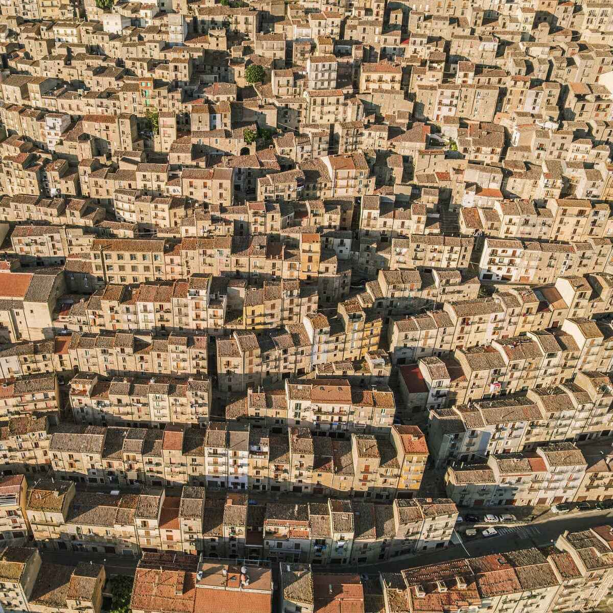Aerial View Of Gangi, A Historic Medieval Town In Sicily, Italy