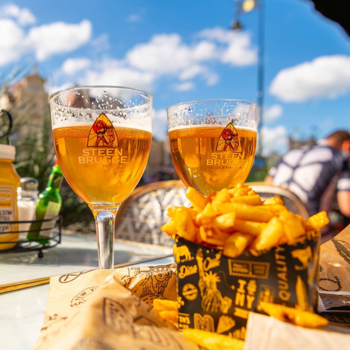 Beer And Frites Served In Ghent, Belgium