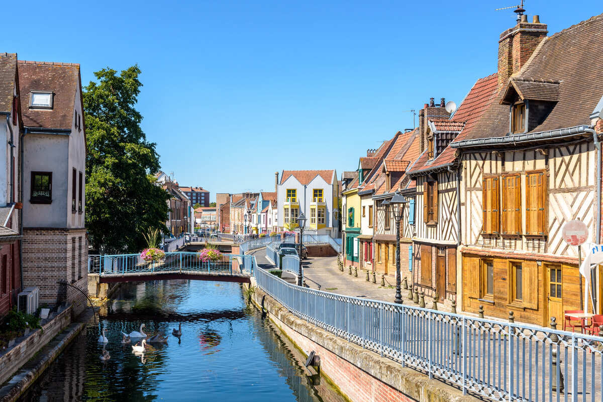 Charming Canal In Amiens, France