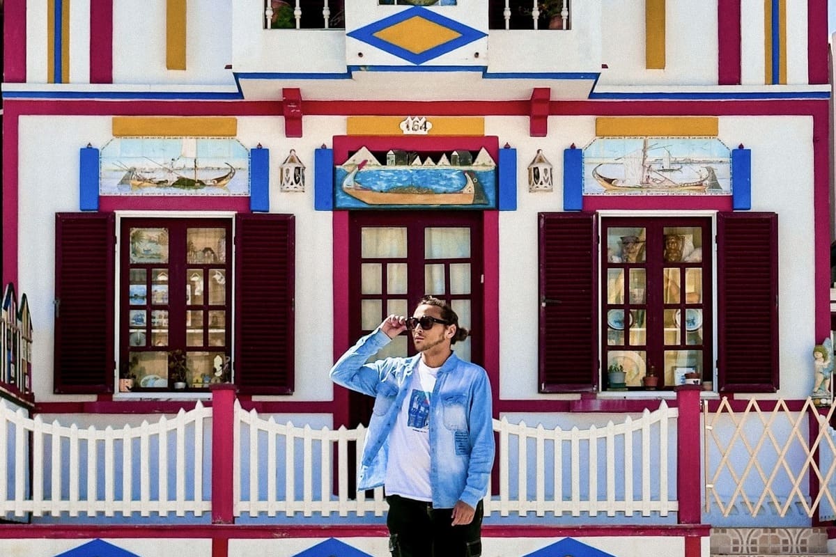 Colorful Traditional Houses In Costa Nova, Portugal