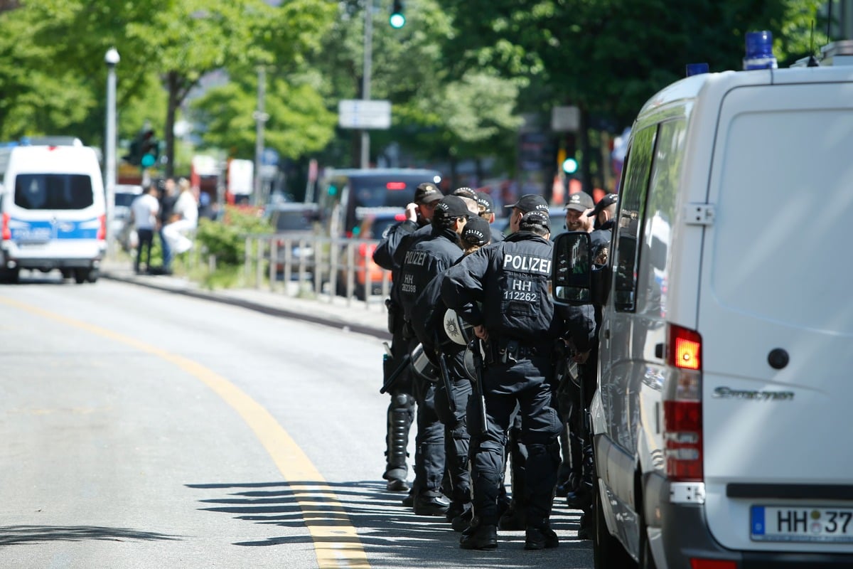 German Polizei Pictured In Hamburg, Germany