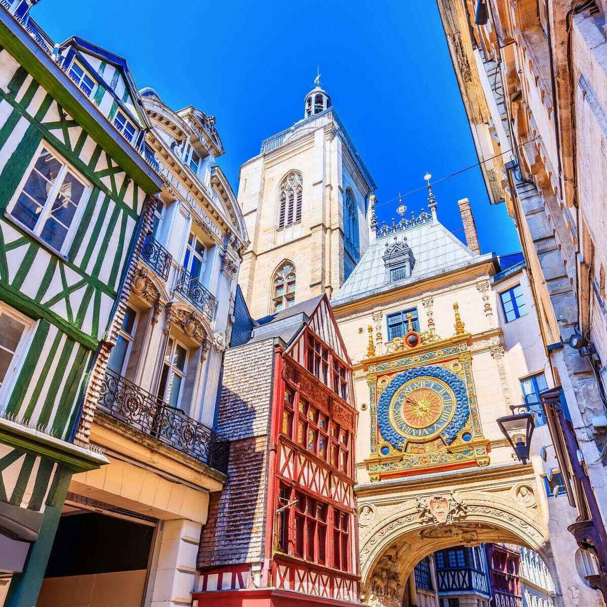 Gros-Horloge, A Medieval Astronomical Clock In Rouen Historic Center, France