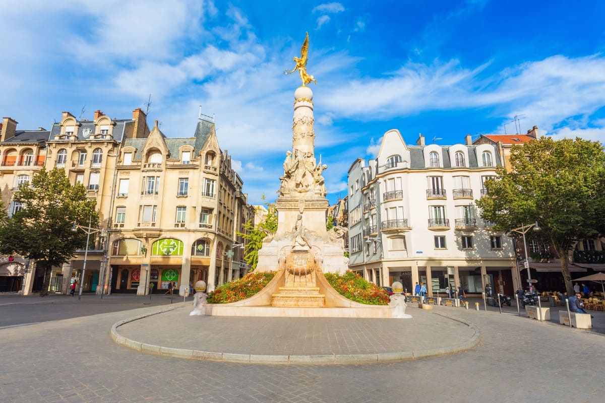 Historic Central Square In Reims, France