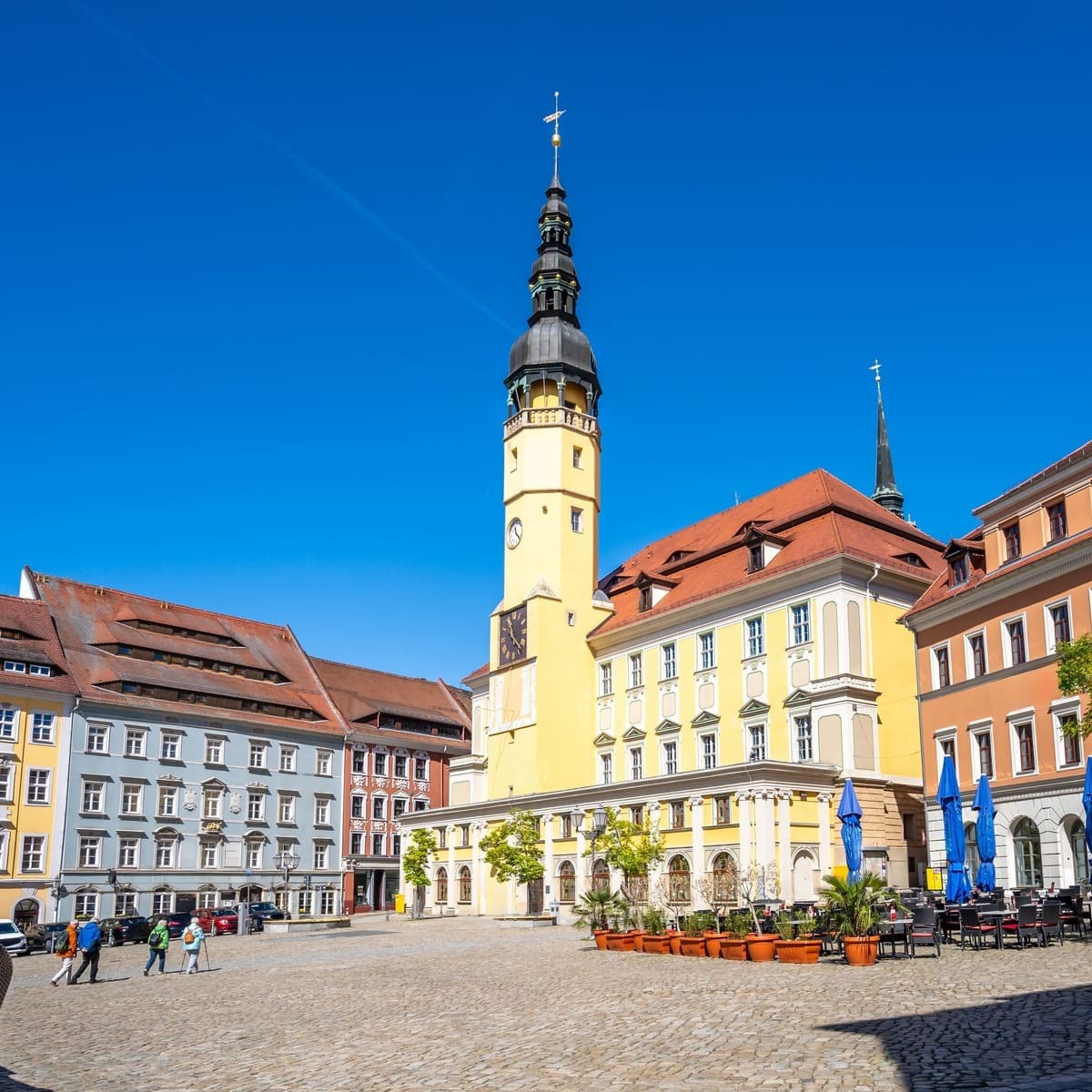 Historic Old Town Square In Bautzen, Saxony, Germany