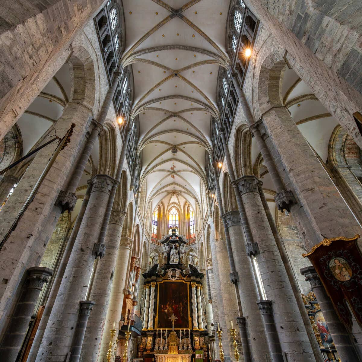 Interior Of St Nicholas Church In Ghent, Belgium