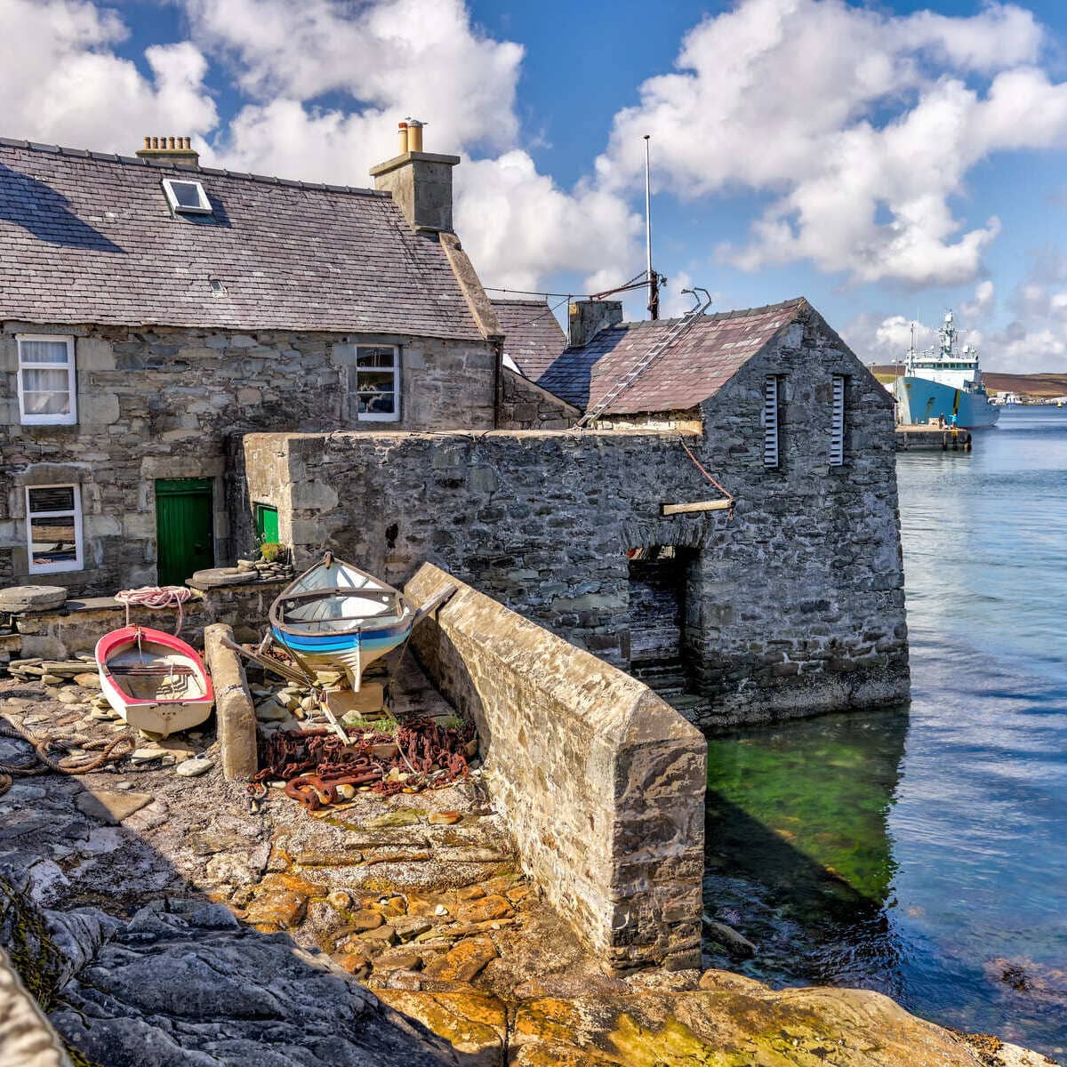 Lerwick Port Town In Shetland, Scotland