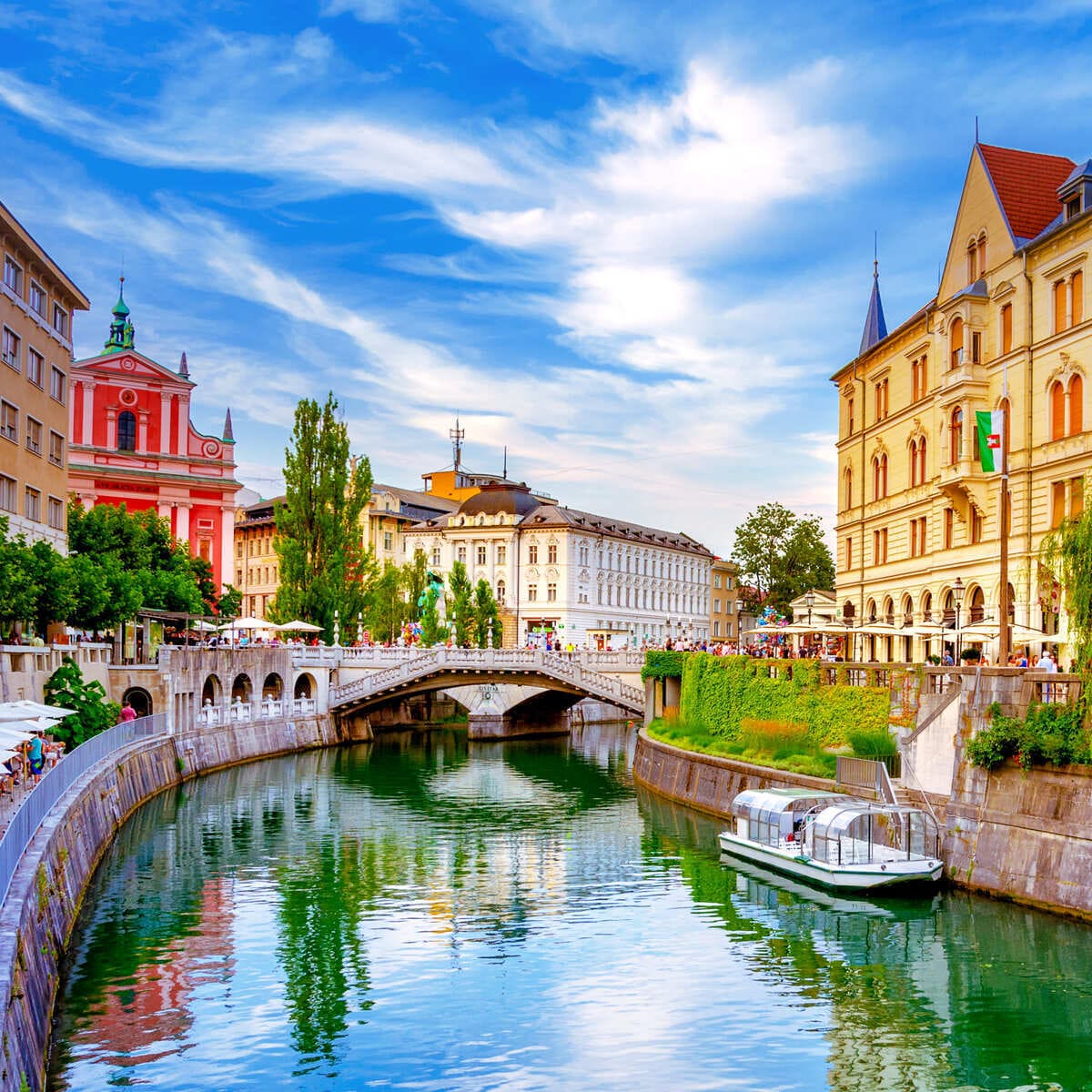 Ljubljanica River In Ljubljana, Slovenia