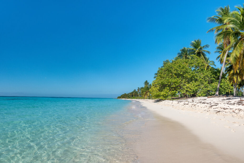 Pristine Canto de la Playa beach, Saona Island, Cotubanamá National Park, Dominican republic