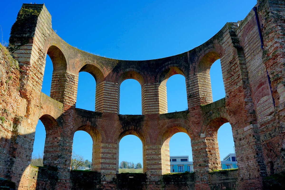 Roman Bath Ruins In Trier, Germany
