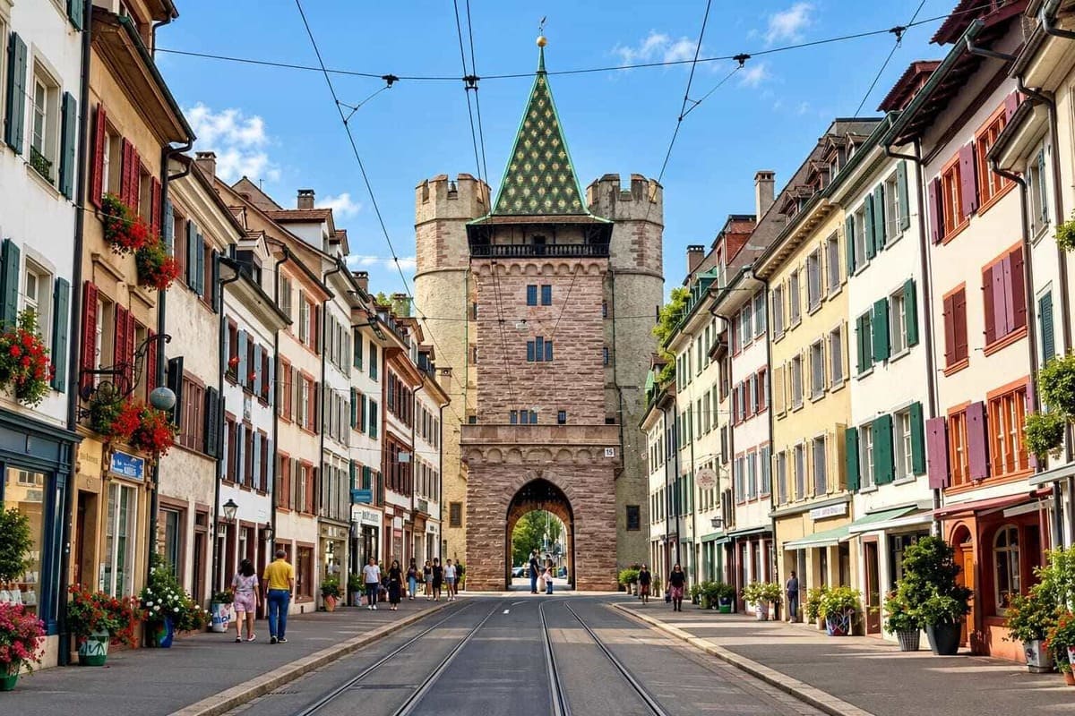 Spalentor Medieval City Gate In Basel, Switzerland