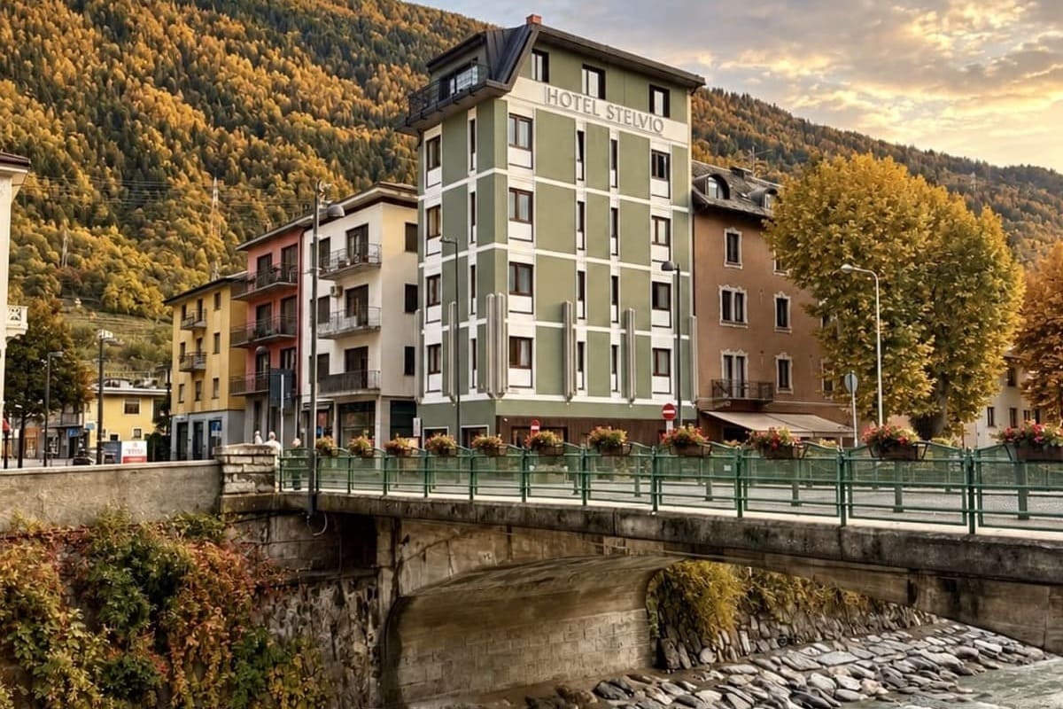 Stelvio Hotel In Tirano, Lombardy, Italy, Near The Border With Switzerland