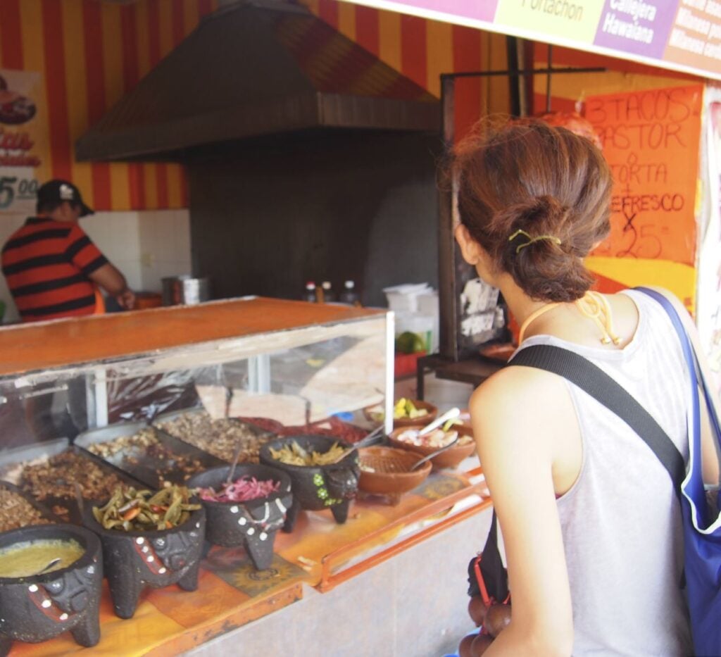 Street tacos in Puerto Morelos