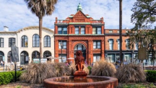 The Savannah Cotton Exchange building, established in 1876 in Savannah, Georgia, United States