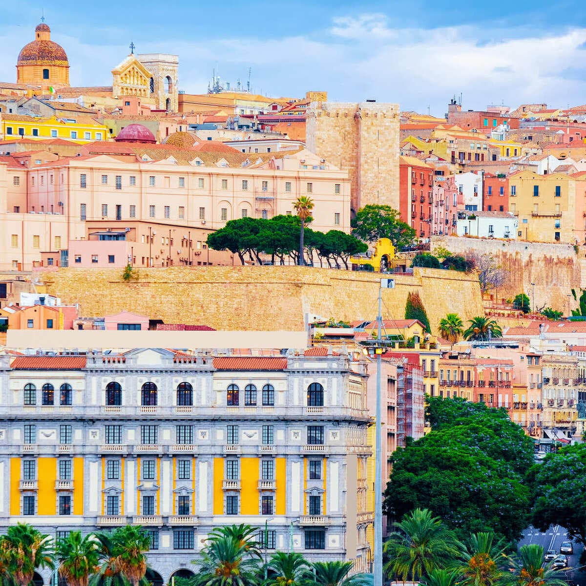View Of The Old City Of Cagliari, Sardinia, Italy
