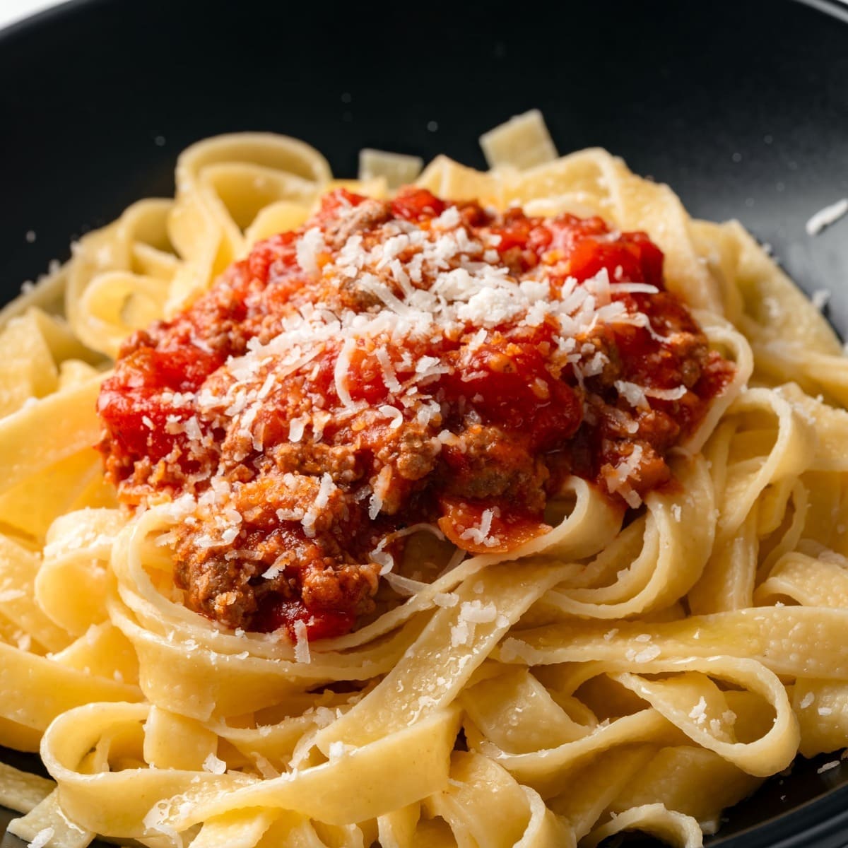 A Dish Of Tagliatelle Al Ragu Served In Ferrara, Italy