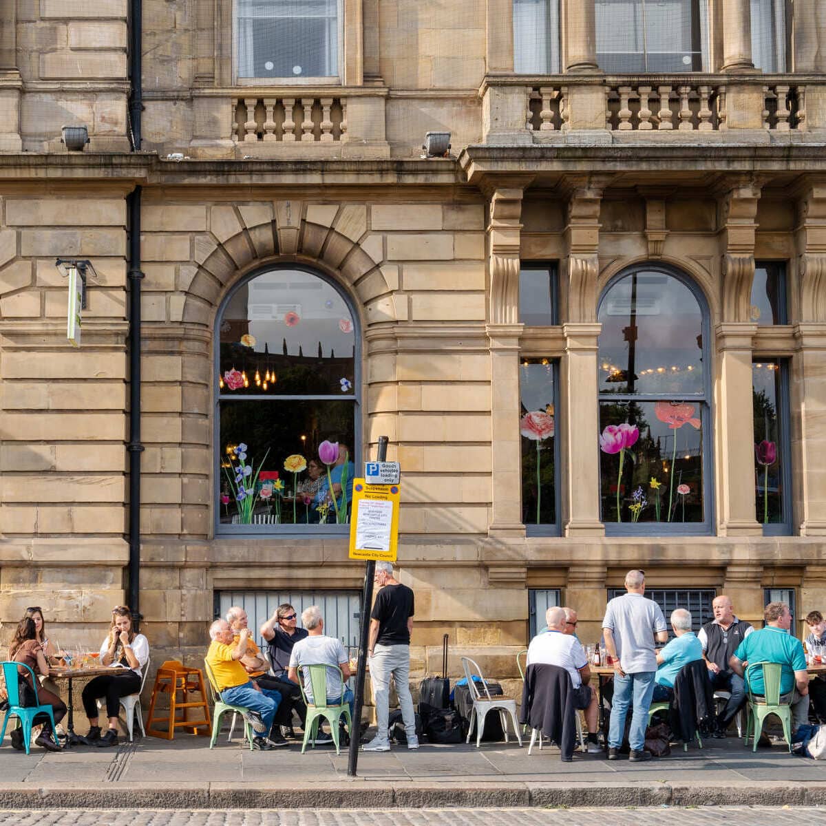 A Downtown Cafe With An Outdoor Terrace In Newcastle upon Tyne, Northern England, United Kingdom