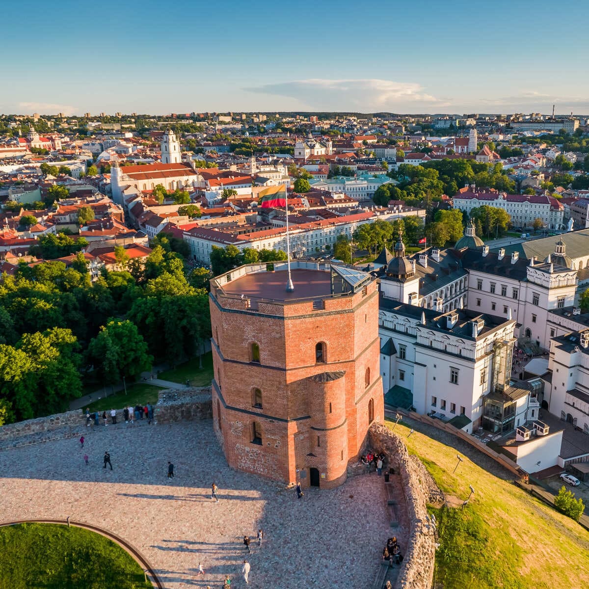 Aerial View Of Gediminas Tower, Vilnius, Lithuania