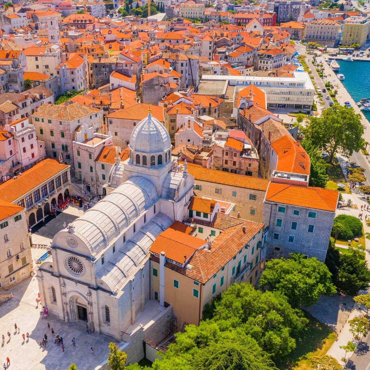 Aerial View Of Sibenik Old Town, Croatia