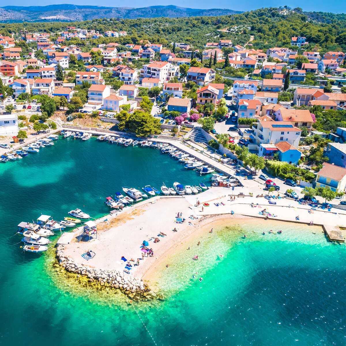 Aerial View Of The Adriatic Coast In Sibenik, Croatia