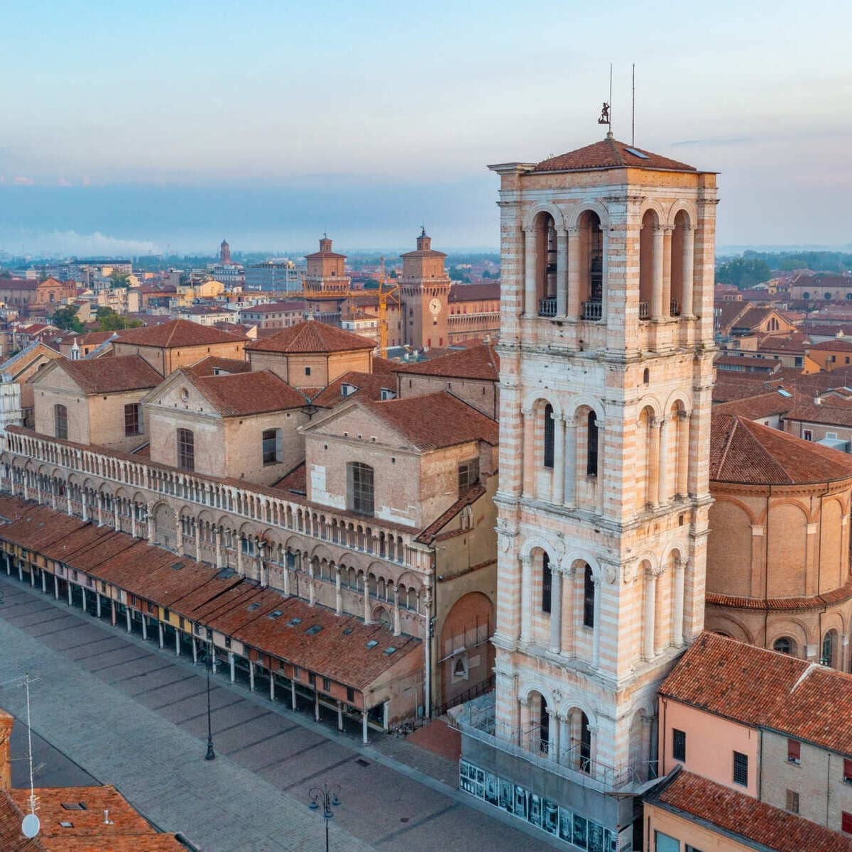 Aerial View Of The Historic Center Of Ferrara, Italy
