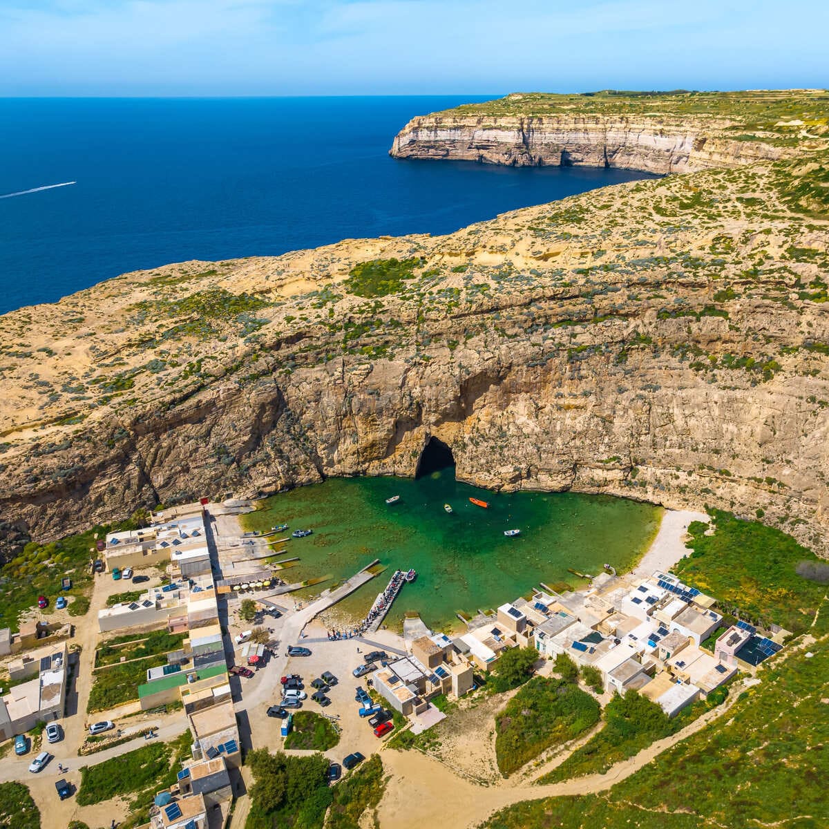 Aerial View Of The Inland Bay In Gozo, Malta