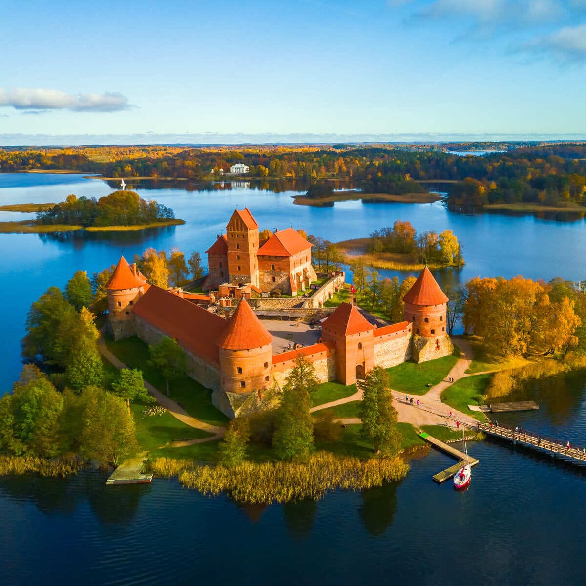 Aerial View Of Trakai Castle In Lithuania
