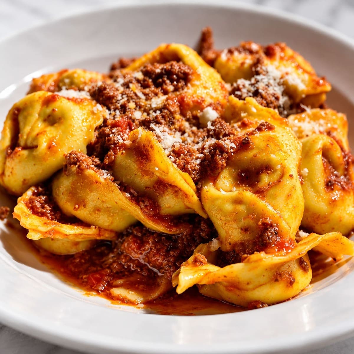 Cappelletti al Ragù Served In Ravenna, Italy, Pasta Dish, Italian Mediterranean Food