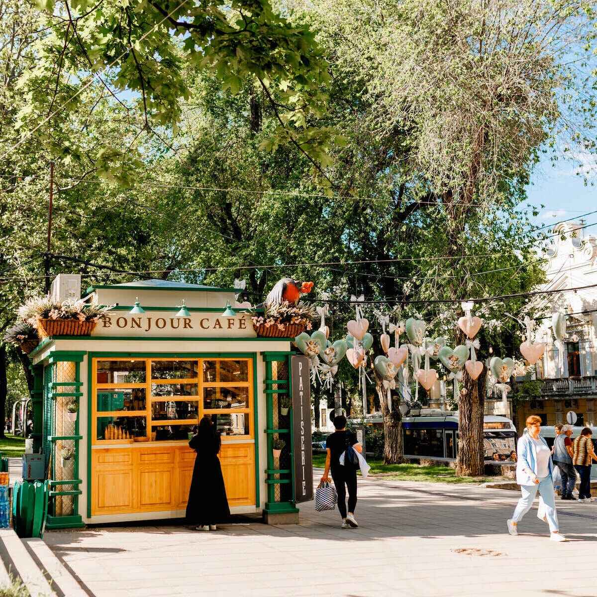 Charming Square With A Cafe Kiosk In Chisinau, Moldova