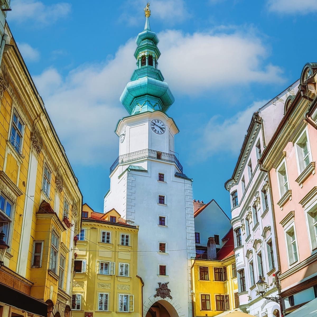 Historic Bell Tower In Bratislava Old Town, Slovakia