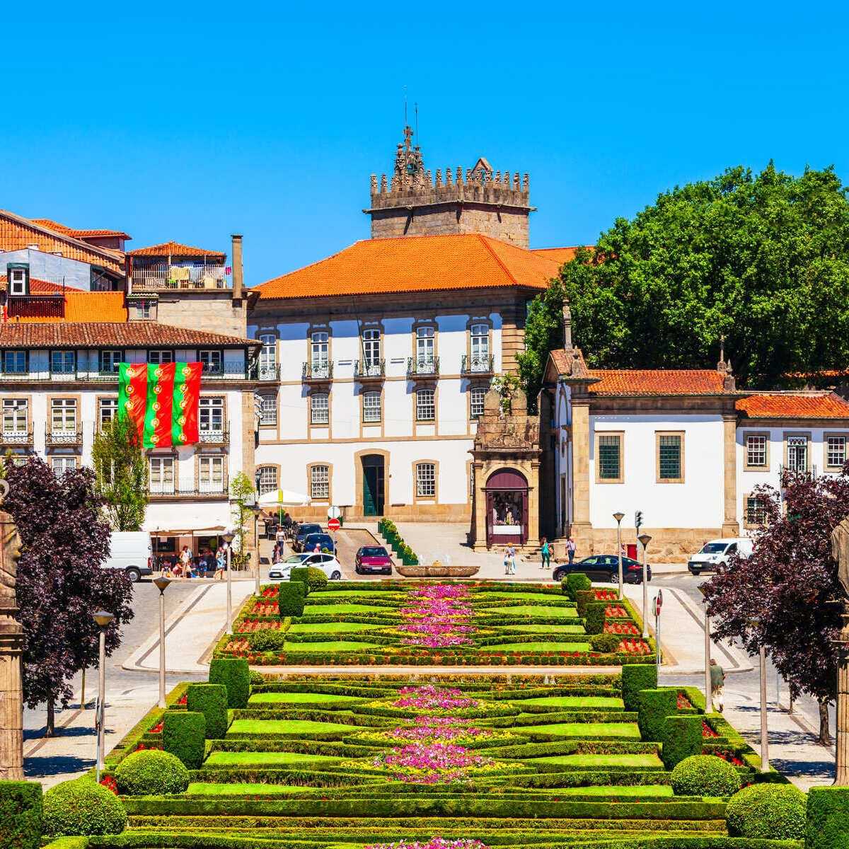 Historic City Garden In Guimaraes, Portugal