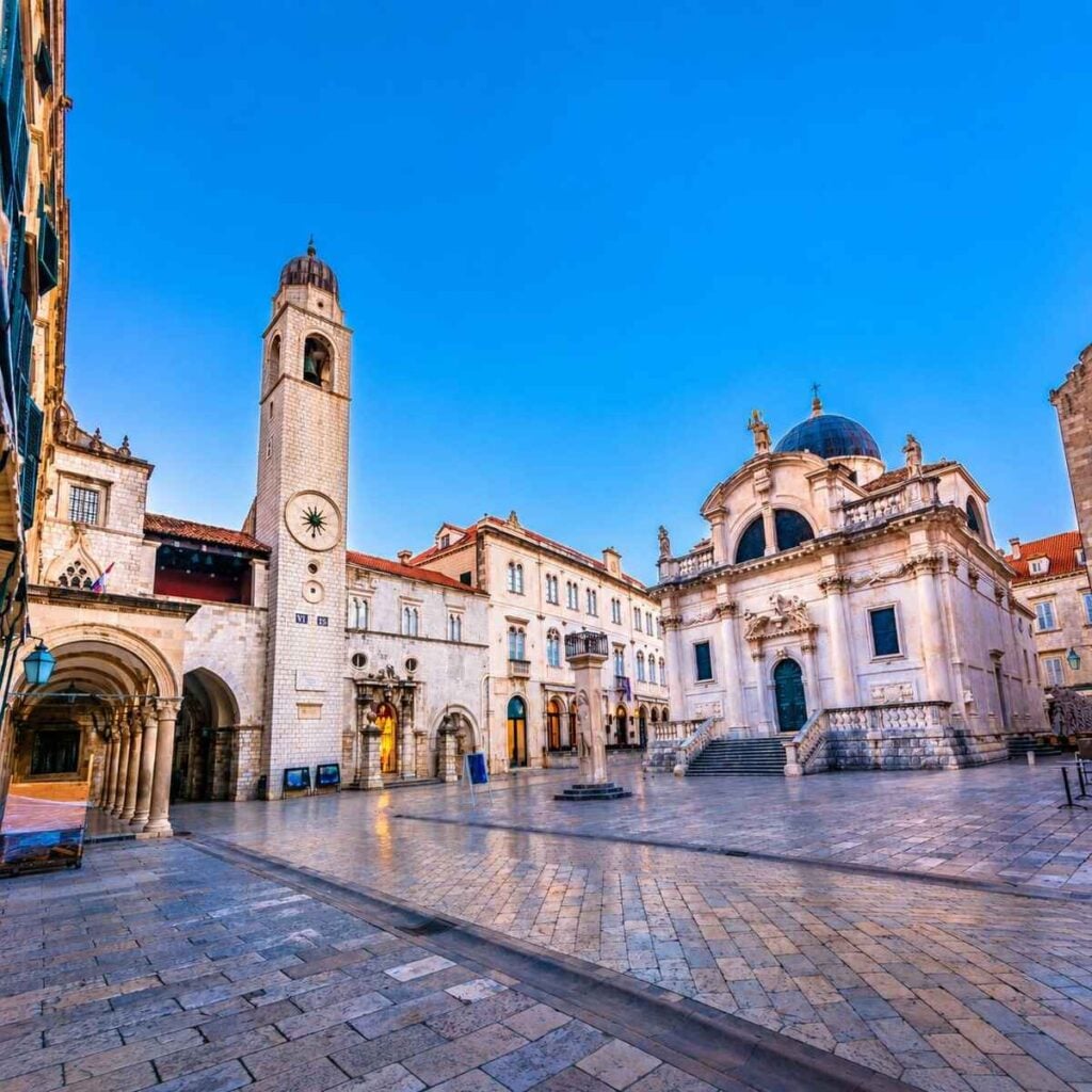 Historic Old Town Square In Dubrovnik, Croatia