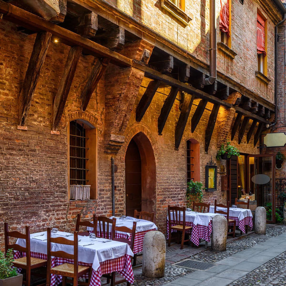 Old Medieval Street In Ferrara, Italy