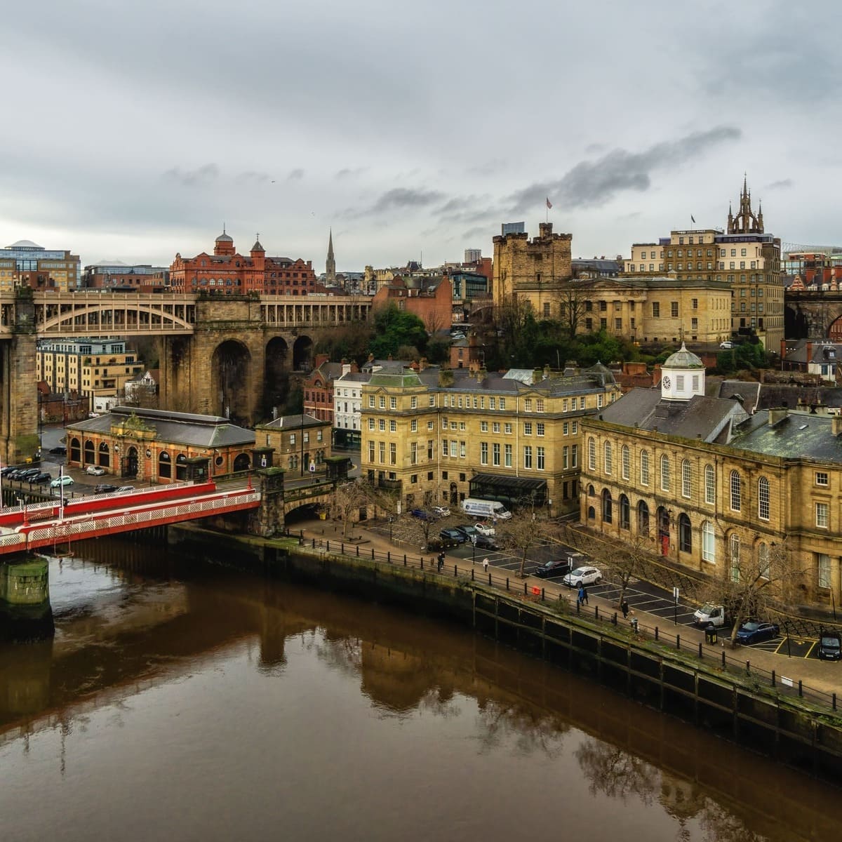 Panoramic View Of Central Newcastle upon Tyne, Northern England, United Kingdom
