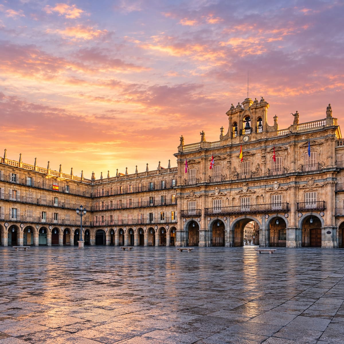 Plaza Mayor In Salamanca During Sunset, Spain