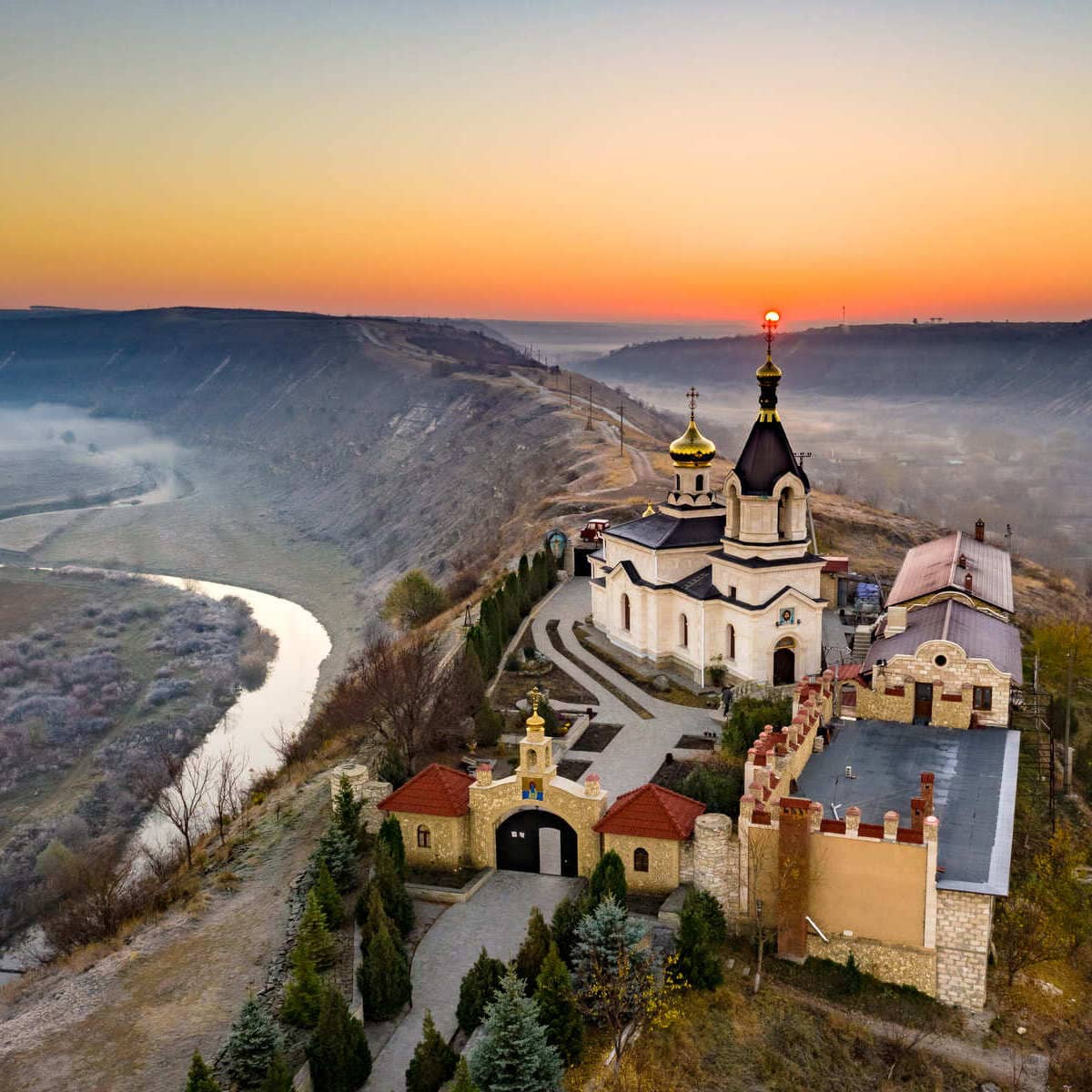 Sunset Over Orheiul Vechi In Moldova, Eastern Europe