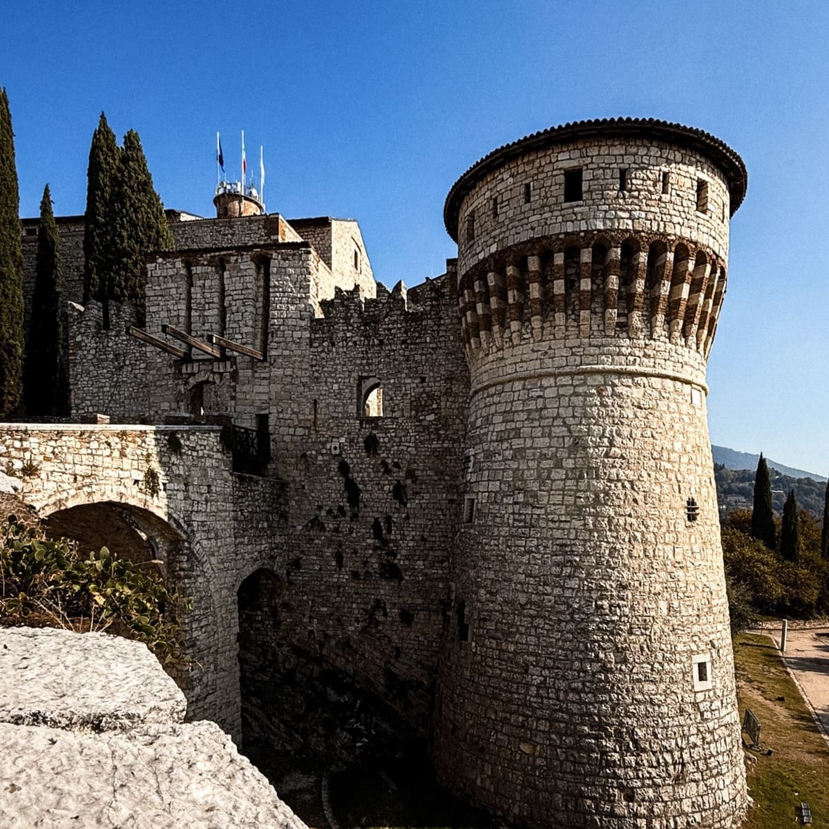 The Medieval Fortress Of Brescia, Lombardy, Italy