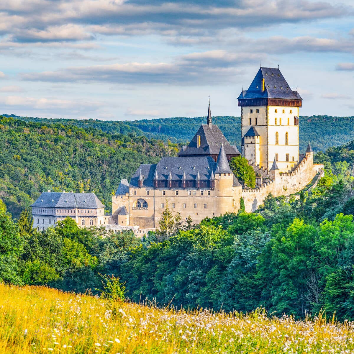 The Medieval Karlštejn Castle In Czechia, Central Europe