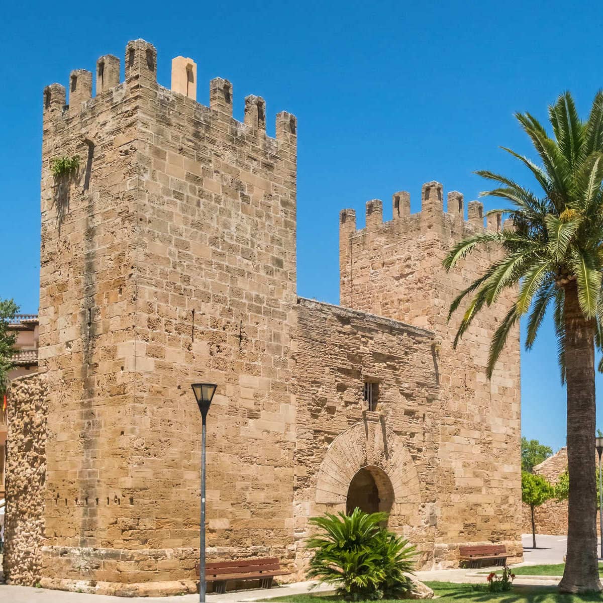 The Medieval Porta del Moll In Alcudia, Mallorca, Spain