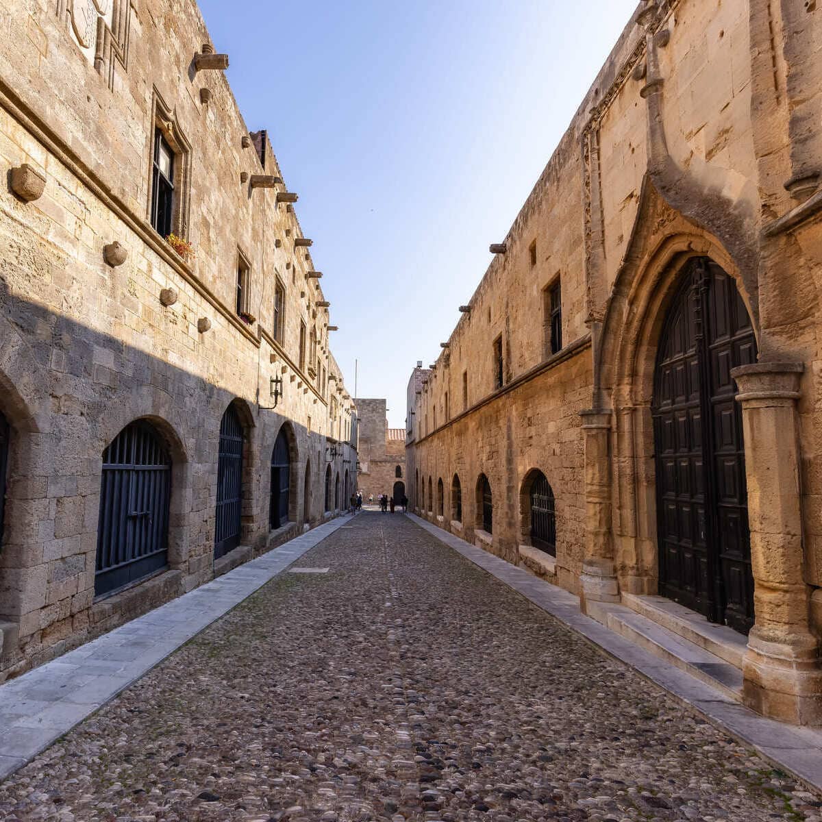 The Medieval Street of the Knights In Rhodes Town, Greece