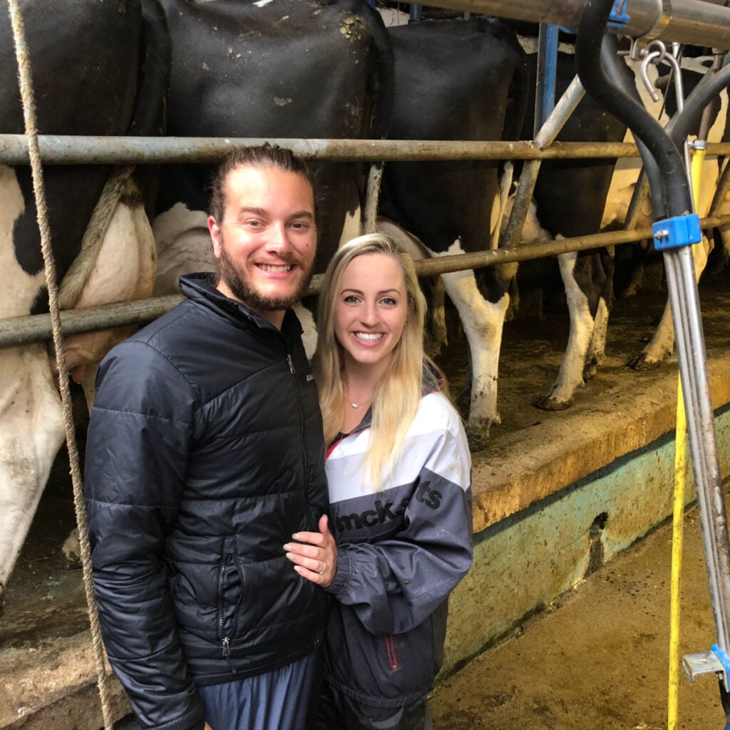 Tyler and Liz Fox in Tipperary county in Ireland on dairy farm
