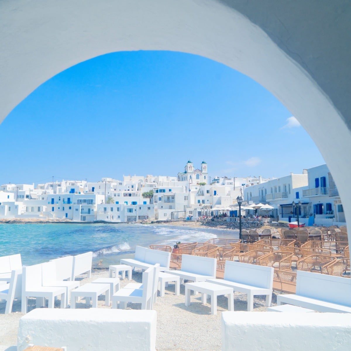 View Of Paros In The Cyclades, Greece