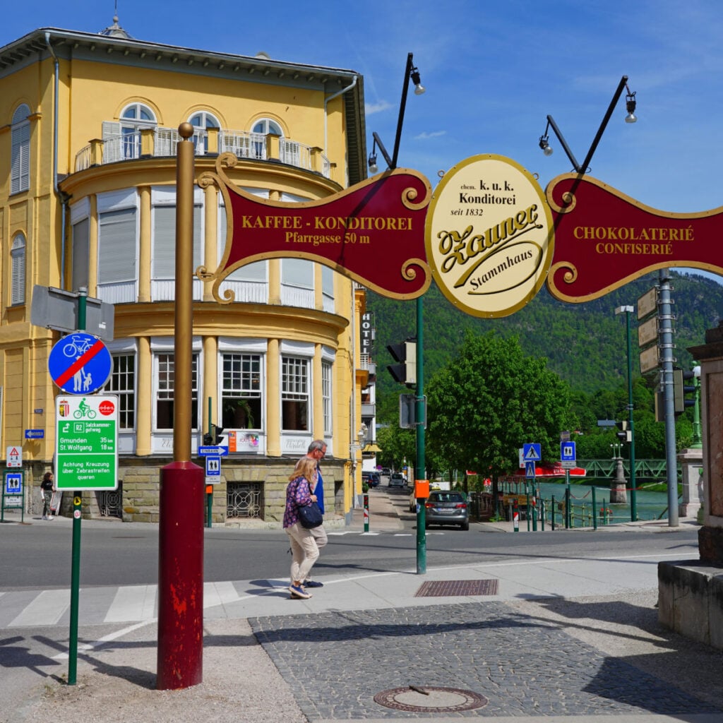View of Bad Ischl, a spa town in the Salzkammergut region. It is home to the Kaiservilla, summer residence of Austro-Hungarian monarchs Franz Joseph I and Elisabeth.