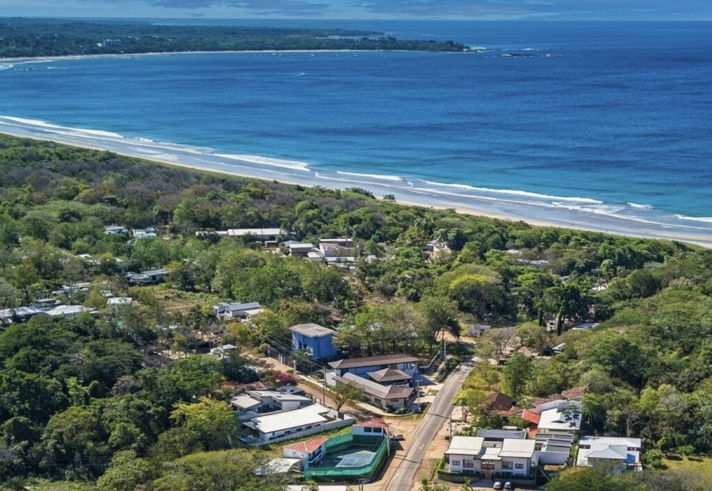 aerial view of Playa Grande community and beach Costa Ric